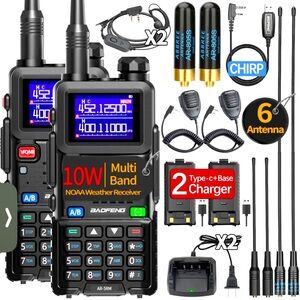 NEW Black Multi-Band Portable Radio with Accessories